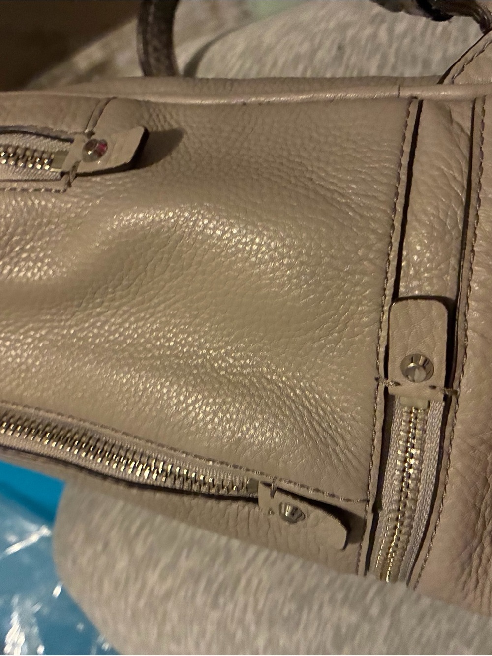 DEAL OF THE DAY!! Michael Kors Pebbled Leather Backpack in Taupe Gray - Picture 2 of 12